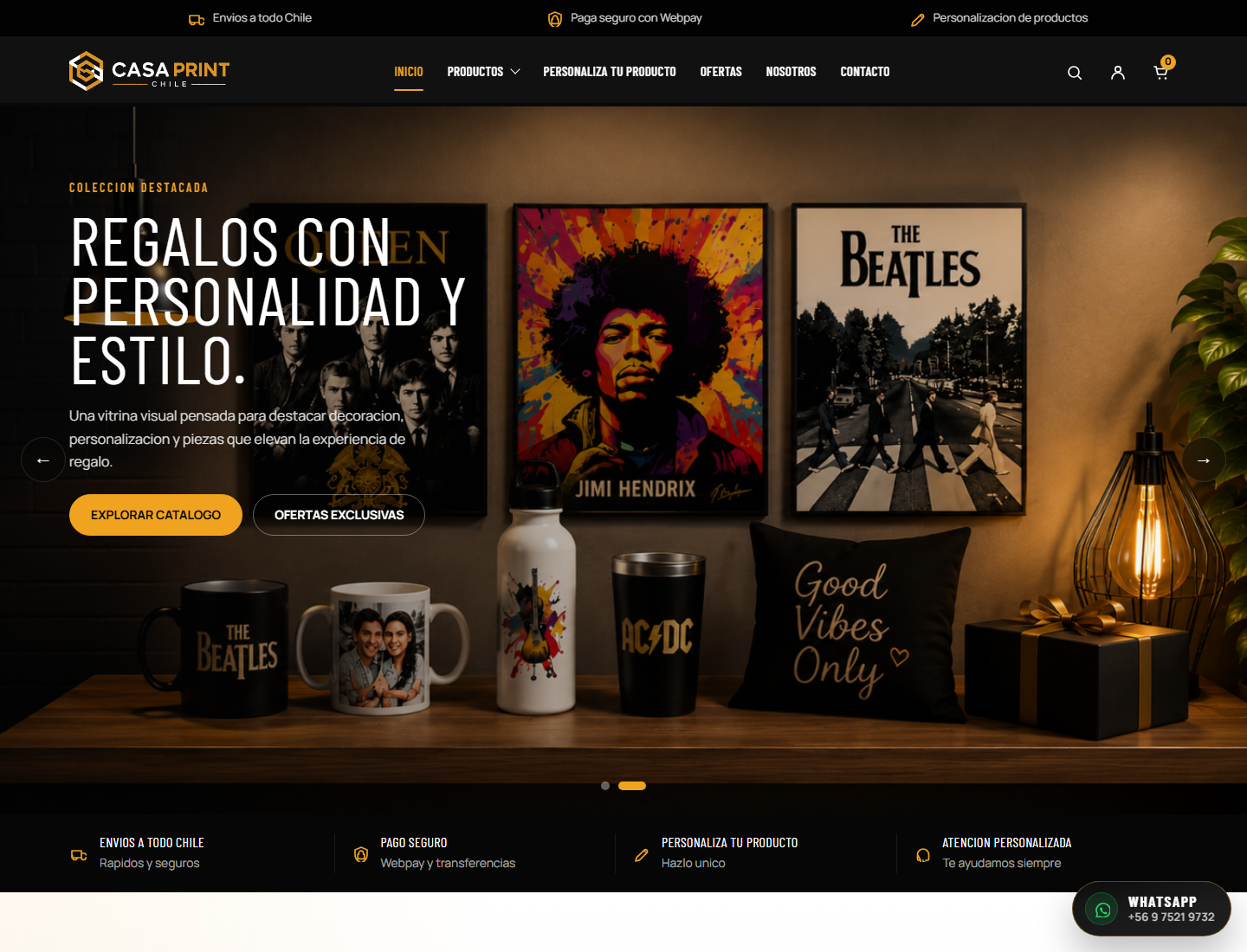 Vista previa del ecommerce de CasaPrint desarrollado por Planbox